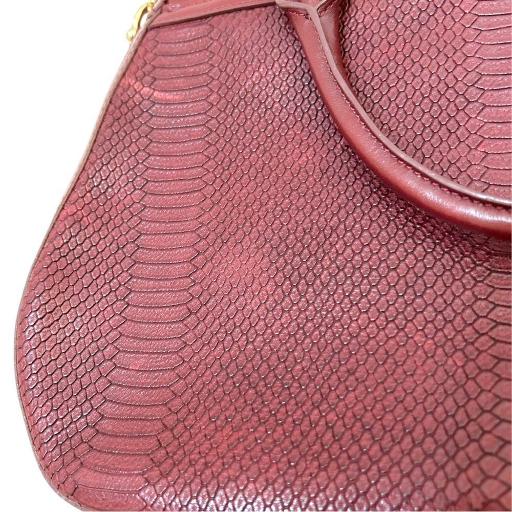 Brahmin Burgundy Red Python Raelynn Satchel Shoulder Bag - Picture 7 of 15